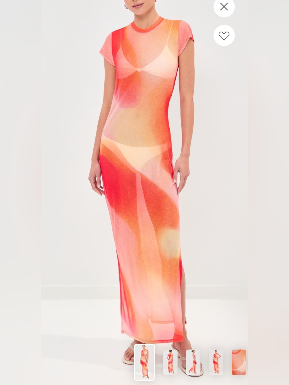 Ombre Coral Maxi Swim Cover-Up Dress